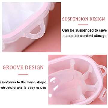 Nail Soaking Bowl, Soak off Gel Polish Dip Remover for Nails Manicure Bowl Soaker Tray with Triangle Cuticle Peeler and Stainless Steel Cuticle Pusher Manicure Spa Tool (Pink and Blue)