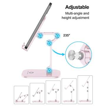 OCYCLONE Cell Phone Stand, Angle Height Adjustable iPhone Stand for Desk, Cell Phone Holder iPad Tab...