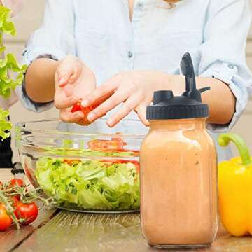 Onebycitess 3 Pack Mason Jar Lids,Wide Mouth Reusable Canning Lids Flip Cap Lids for Regular Mouth Mason Jars Canning Jars Ball Jars (Jars not Included)