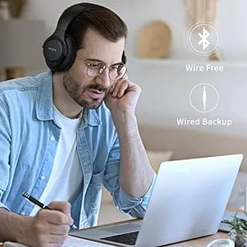 KVIDIO Bluetooth Headphones with 65H Playtime