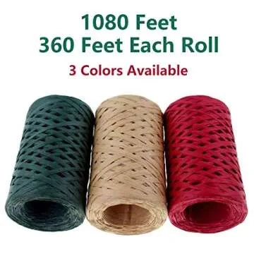 CREATRILL Raffia Ribbon 1080 Feet Eco-Friendly Gift Wrapping