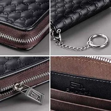 FurArt Credit Card Wallet, Zipper Card Cases Holder for Men Women, RFID Blocking, KeyChain Wallet, Compact Size