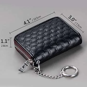 FurArt Credit Card Wallet, Zipper Card Cases Holder for Men Women, RFID Blocking, KeyChain Wallet, Compact Size