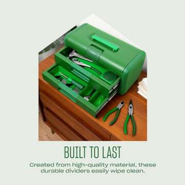 Character The Organizers, 4-Piece Storage System for Toolbox and Tool Bag Home Organization, (Green)