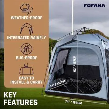 FOFANA All-Weather Pop Up Sports Tent Shelter - Largest Pod with Clear & Mesh Windows - Fits 4 for Rain, Wind, Cold - Sports Pod - Pop Up Shelter