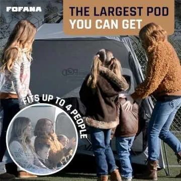 FOFANA All-Weather Pop Up Sports Tent Shelter - Largest Pod with Clear & Mesh Windows - Fits 4 for Rain, Wind, Cold - Sports Pod - Pop Up Shelter
