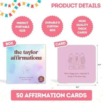 Taylor Gifts for Girls Birthday Gift | Affirmations - 50 PCS Taylor Cards | Taylor Themed Gifts, Taylor Gift Merch for Game Nights, Unique Gifts, Birthday Party Favors for Girls Women