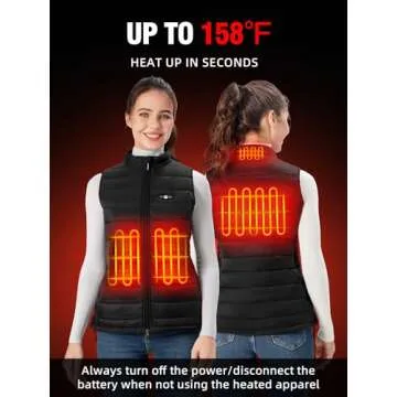 WASOTO Heated Vest Women With 16000 mAh Battery Pack Charger Included Washable Rechargeable For Indoor Outdoor Work Golfing Walking Cycling（Black,S）