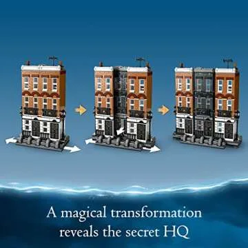 LEGO Harry Potter 12 Grimmauld Place 76408, Headquarters of The Order of The Phoenix Magic Set, Transforming House Model Building with 9 Minifigures Including Sirius Black, Kreacher, and The Weasleys