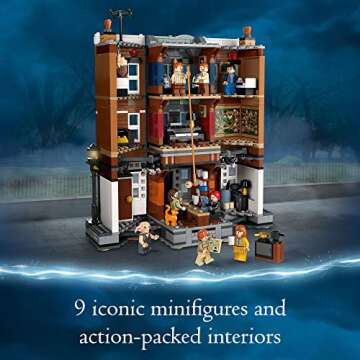 LEGO Harry Potter 12 Grimmauld Place 76408, Headquarters of The Order of The Phoenix Magic Set, Transforming House Model Building with 9 Minifigures Including Sirius Black, Kreacher, and The Weasleys
