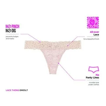 Maidenform womens Comfort Devotion Lace Thong Panties, White, Small US