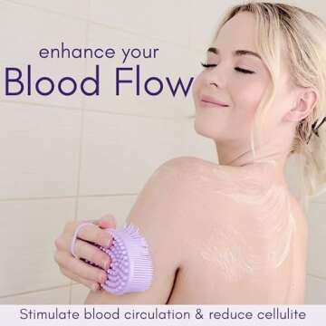 Avilana Silicone Body Scrubber – Dual-Sided Silicone Loofah for Shower, Body Scrubber for Men & Women, Gentle Loofa Alternative, Easy-to-Clean Silicone Body Scrubber Exfoliator