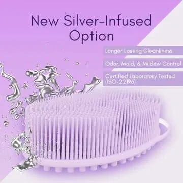 Avilana Silicone Body Scrubber – Dual-Sided Silicone Loofah for Shower, Body Scrubber for Men & Women, Gentle Loofa Alternative, Easy-to-Clean Silicone Body Scrubber Exfoliator