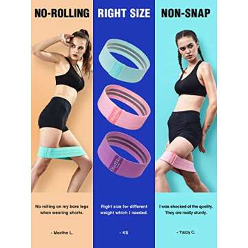 OlarHike Resistance Bands Set for Women Butt and Legs, Exercise Workout Elastic Bands for Booty, Fabric Glute Hip Thigh Cotton Bands for Yoga Working Out, Wide Circle Non-Slip Resistance Squat Band