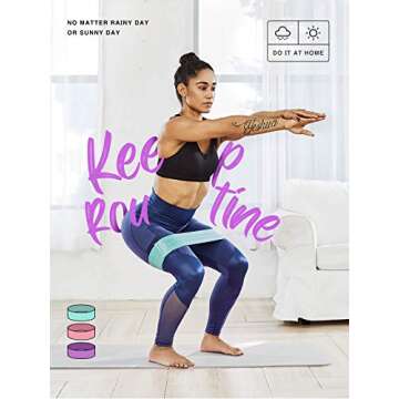 OlarHike Resistance Bands Set for Women Butt and Legs, Exercise Workout Elastic Bands for Booty, Fabric Glute Hip Thigh Cotton Bands for Yoga Working Out, Wide Circle Non-Slip Resistance Squat Band