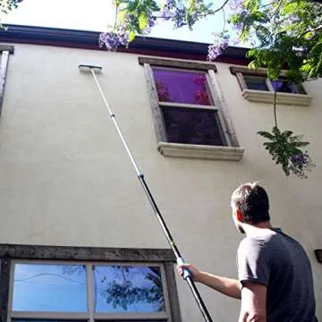 EVERSPROUT Pro Pole, 5-to-12 Foot Heavy Duty Extension Pole (3-Stage), Lightweight Anodized Aluminum, Telescoping Pole - Fits Standard ACME Threaded Adaptor for Cleaning, Squeegee, Bulb Change & More