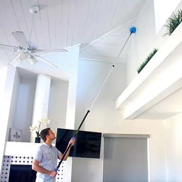 EVERSPROUT Pro Pole, 5-to-12 Foot Heavy Duty Extension Pole (3-Stage), Lightweight Anodized Aluminum, Telescoping Pole - Fits Standard ACME Threaded Adaptor for Cleaning, Squeegee, Bulb Change & More