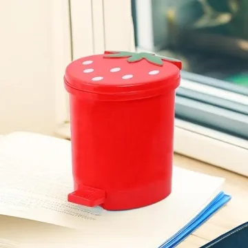 Stylish Strawberry Trash Can for Desk & Bedroom Decor