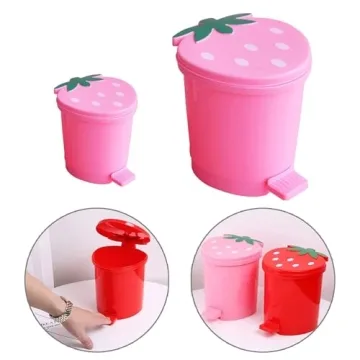 Stylish Strawberry Trash Can for Desk & Bedroom Decor