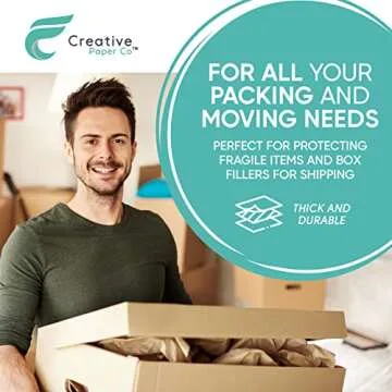 2 Rolls PACK - Brown Kraft Paper Made in USA 17.75” x 1200” Per Roll (200 feet) Ideal for Gift Wrapping, Art, Craft, Packing, Shipping, Floor Covering, Dunnage, Table Runner, 100% Recycled Material