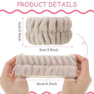 Chuangdi 4 Pairs Wrist Bands for Washing Face Wrist Spa Microfiber Wrist Wash Towel Band Scrunchies ...