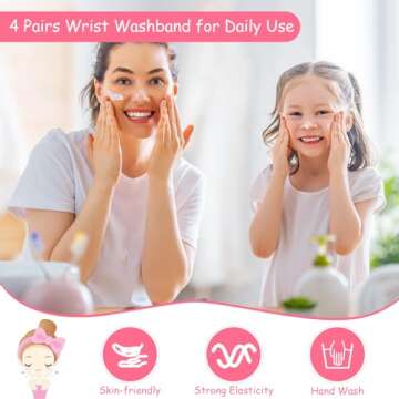 Chuangdi Wrist Bands for Face Washing - 4 Pairs Set