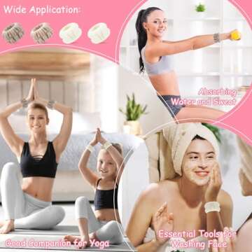 Chuangdi Wrist Bands for Face Washing - 4 Pairs Set