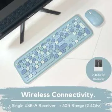 X9 Cute Wireless Keyboard and Mouse - Colorful Retro Set