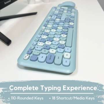 X9 Cute Wireless Keyboard and Mouse - Colorful Retro Set