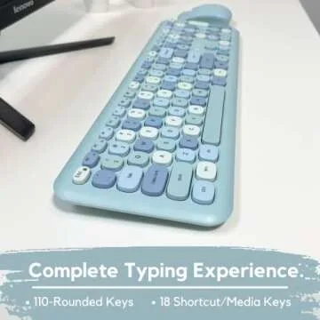 X9 Cute Wireless Keyboard and Mouse - Colorful Retro Set