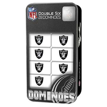 MasterPieces Game Day - NFL Las Vegas Raiders - 28 Piece Team Logo Double Six Domino Set
