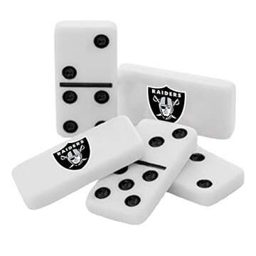 MasterPieces Game Day - NFL Las Vegas Raiders - 28 Piece Team Logo Double Six Domino Set