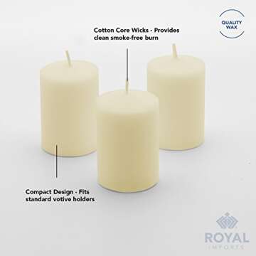 Royal Imports Votive Candle, Unscented Ivory Wax, Box of 72, for Wedding, Birthday, Holiday & Home Decoration (10 Hour) by Royal Imports