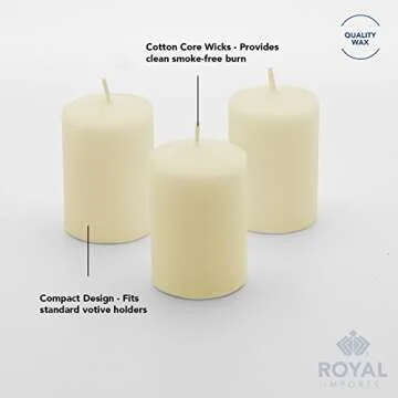 Royal Imports Votive Candle, Unscented Ivory Wax, Box of 72, for Wedding, Birthday, Holiday & Home Decoration (10 Hour) by Royal Imports