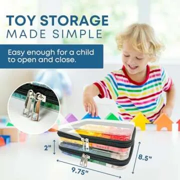 Tidy Pockets 2 Pack Medium Clear Hard Shell Zipper Case, Waterproof Zippered Hard Pouch, Transparent Zip Case, Hard Sided Organizer for Travel Essentials - Black