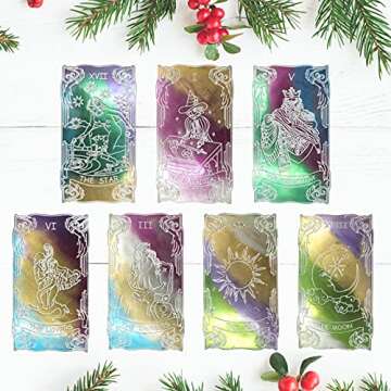 Tarots Card Resin Molds,22 Big Silicone Full Set Major Arcana Cards Molds for Casting DIY Large Size Epoxy Molds Tarots Card and Jewelry for Games,Decoration,Divination