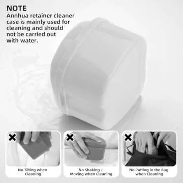 Annhua Dental Orthodontic Retainer Case Cleaning, Denture Cup Holder Case Travel Leak Proof with Lid Waterproof, Denture Retainer Bath Box Storage Soaking Case