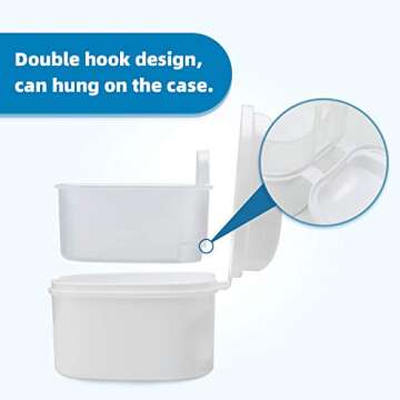 Annhua Dental Orthodontic Retainer Case Cleaning, Denture Cup Holder Case Travel Leak Proof with Lid Waterproof, Denture Retainer Bath Box Storage Soaking Case