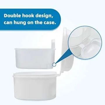 Annhua Dental Orthodontic Retainer Case Cleaning, Denture Cup Holder Case Travel Leak Proof with Lid Waterproof, Denture Retainer Bath Box Storage Soaking Case