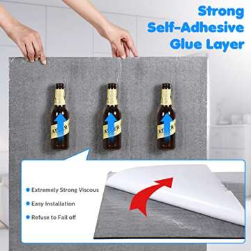 Woanger 5 Pack Large Acoustic Panels 47x24x0.4 Inch Sound Dampening Panels Self-Adhesive Noise Absorbing Sound Proof Wall for Echo Absorption for Home Studio Office Game Room(Black)