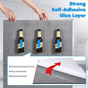 Woanger 5 Pack Large Acoustic Panels 47x24x0.4 Inch Sound Dampening Panels Self-Adhesive Noise Absorbing Sound Proof Wall for Echo Absorption for Home Studio Office Game Room(Black)