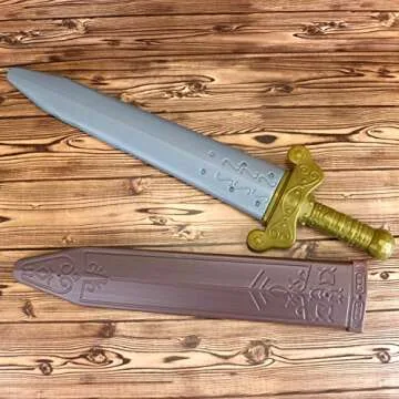GiftExpress 19" Plastic Toy Roman Sword with Sheath for Pretend Play, Knight Costume Accessory, Roman Warrior Costume Accessory, Dagger Nordic Viking Costume Accessory