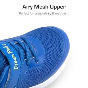 DREAM PAIRS Boys Girls Shoes Kids Tennis EZ-Ons BreezeRunners Running Athletic Walking Sneakers,Size 2 Little Kid,Royal/Blue/Neon,Contact-K