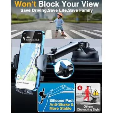 YRU Ultimate Car Phone Holder Mount with Strong Suction and Durability