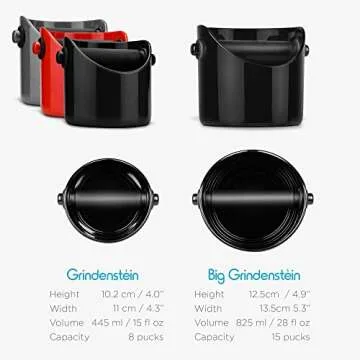 Dreamfarm Grindenstèin Sturdy, Compact, Modern Space-Saving Espresso Coffee Grind Knock Box - Silver