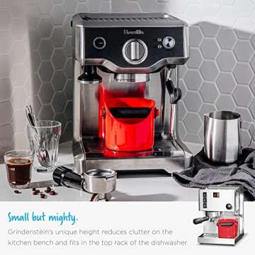 Dreamfarm Grindenstèin Sturdy, Compact, Modern Space-Saving Espresso Coffee Grind Knock Box - Silver