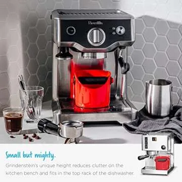 Dreamfarm Grindenstèin Sturdy, Compact, Modern Space-Saving Espresso Coffee Grind Knock Box - Silver