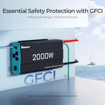 Renogy 2000W Pure Sine Wave Inverter 12V DC to 120V AC Converter for Home, RV, Truck, Off-Grid Solar Power Inverter 12V to 110V with Built-in 5V/2.1A USB / Hardwire Port, Remote Controller