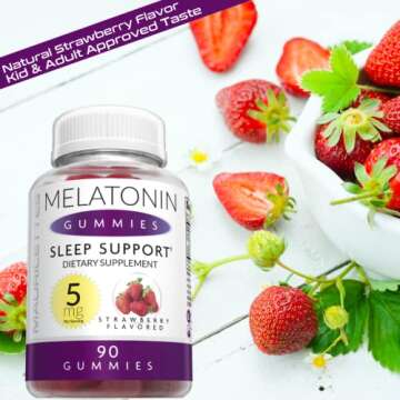 Melatonin Gummies for Kids and Adults - 5mg Sleep Support Aid for Better Sleeping Quality, Great-Tasting, Ideal for Children, Teens, and Adults 90 5 mg Gummy's