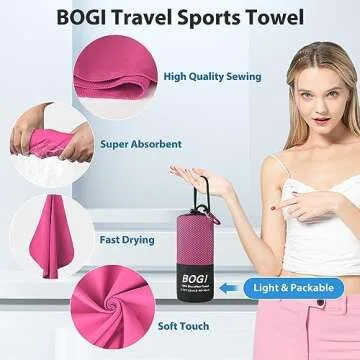 BOGI Microfiber Travel Sports Towel - Soft Quick Dry Towel